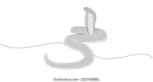 Diseño de Vector de arte de línea de serpiente Cobra