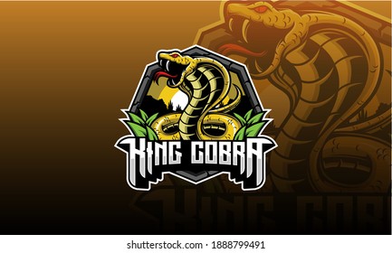 Cobra Snake Mascot Gaming Logo. Angry Cobra Snake Vector