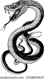 A cobra snake with mouth open vintage tattoo sticker design