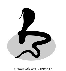 Cobra snake reptile black silhouette animal. Vector Illustrator.	