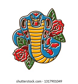 Cobra Snake With Rose
