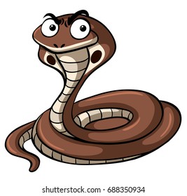 Cobra snake with serious face illustration
