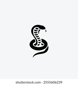 Cobra Snake Silhouette Vector Graphic in Minimalist Style Design Illustration