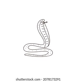 Cobra Snake Simple Outline Drawing Vector Stock Vector (Royalty Free ...