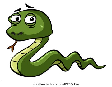 Cobra snake with sleepy eyes illustration