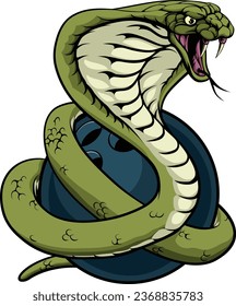 A cobra snake ten pin bowling ball animal sports team mascot