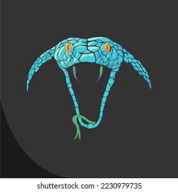 cobra snake vector illustration design, simple design for wild animal logo