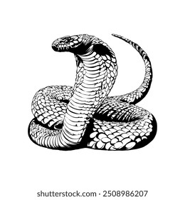 cobra snake, vector illustration on white background