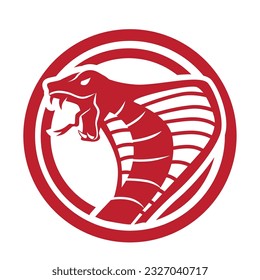 The Cobra Stamp Simple Circle Logo Design