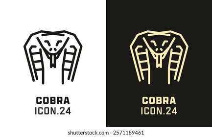 Cobra stylized head geometric line icon