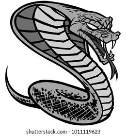 Cobra Tattoo Illustration - A vector cartoon illustration of a Cobra Tattoo.