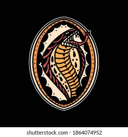 cobra tattoo illustration vector design