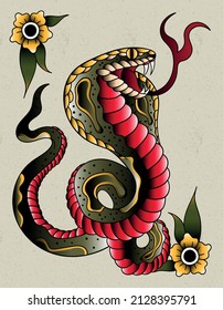 cobra tattoo old school traditional