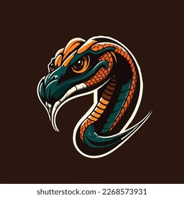 Cobra Vector Logo Icon Sports Mascot flat illustration