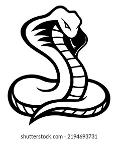 Cobra vector, silhouette vector, isolated illustration abstract pattern on white background, tattoo tribal vector design, simple logo on white background