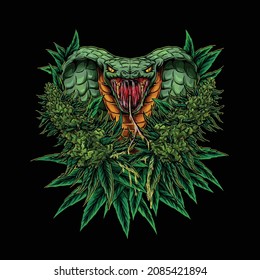cobra viper smoking blunt weed cannabis bud nug flower marijuana snake