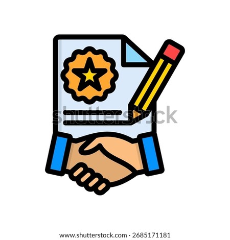 Co-Branding Icon Lineal Color Vector Illustration
