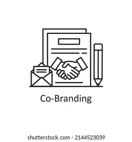 Co-Branding vector Outline Icon Design illustration. Business Partnership Symbol on White background EPS 10 File