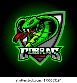 Cobras Esport Mascot Logo Design Stock Vector (Royalty Free) 1755633194 ...