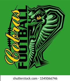 cobras football team design with half mascot for school, college or league