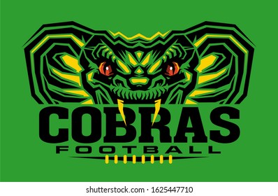 cobras football team design with half mascot for school, college or league