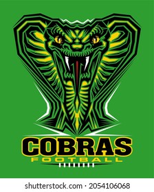 cobras football team design with mascot for school, college or league