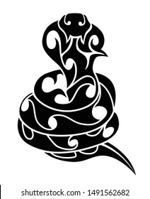 cobra-shaped tribal ready to peck