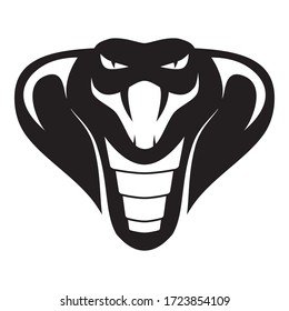 Кобра. Cobra.Vector icon in the form of a black silhouette. Isolated background.