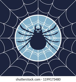 Cobweb background. Spiderweb for Halloween design. Spider web elements, spooky, scary, horror halloween decor. Hanging spider