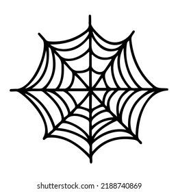 Cobweb collection isolated on a white background. A set of webs for Halloween, a cute spider. Hand-drawn Spider Web icons for Halloween decoration