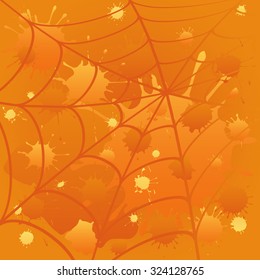 Cobweb  Halloween background. Blots vector illustrations.