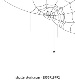 Cobweb for Halloween design, isolated on white background. Vector illustration.