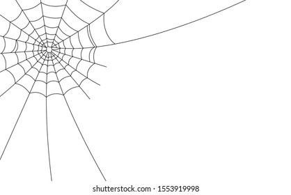 Cobweb for Halloween design, isolated on white background. Vector illustration.