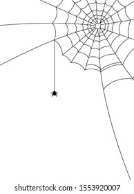 Cobweb for Halloween design, isolated on white background. Vector illustration.