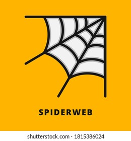 Cobweb Halloween Icon Filled Line Style. Spiderweb Horror Vector Logo Illustration. Spider Cartoon Symbol Icon Halloween Celebration