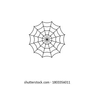 Cobweb, halloween, araña, icono de la web. Ilustración vectorial, diseño plano.