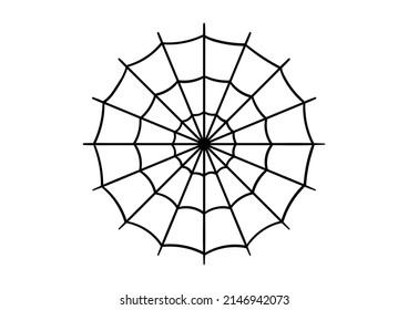 cobweb hand drawn illustration on white background