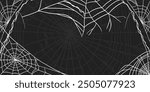 cobweb horizontal banner illustration in flat design style