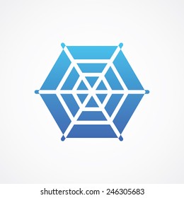 Cobweb icon in flat style