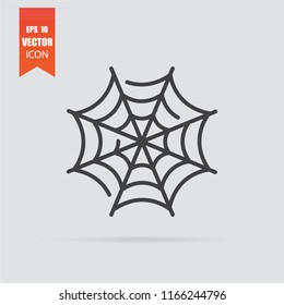 Cobweb icon in flat style isolated on grey background. For your design, logo. Vector illustration.