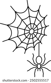 Cobweb Icon for Halloween and Spooky-Themed Designs