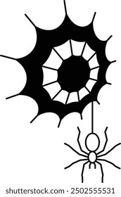 Cobweb Icon for Halloween and Spooky-Themed Designs