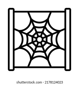 Cobweb Icon. Line Art Style Design Isolated On White Background