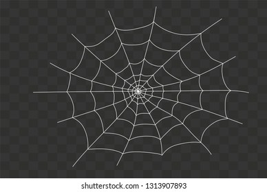 Cobweb isolated on white, transparent background. Cobweb elements, creepy, scary, horror halloween decor. Vector eps illustration Spider happy halloween party fun funny spooky logo