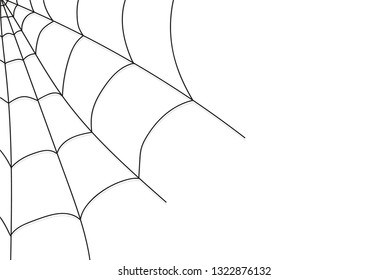 Cobweb isolated on white, transparent background. Cobweb elements, creepy, scary, horror halloween decor. Vector eps illustration Spider happy halloween party fun funny spooky logo