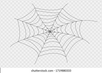 Cobweb isolated on white, transparent background. Cobweb elements, creepy, scary, horror decor. Vector eps illustration Spider happy party fun funny spooky logo