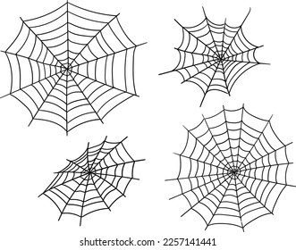 cobweb on the wall, outline vector