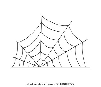 Icono de contorno de Cobweb aislado en fondo blanco. Textura de telaraña gráfica. Elemento para la decoración de la fiesta de Halloween. Ilustración vectorial en estilo lineal.