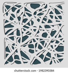 Cobweb pattern. Panel for registration of the decorative surfaces. Abstract lines panels. Vector illustration of a laser cutting. Plotter cutting and screen printing