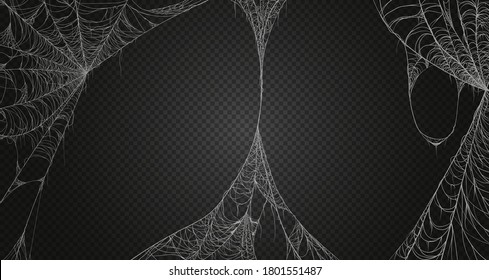 Cobweb realism set. Spiderweb for halloween, spooky, scary, horror decor